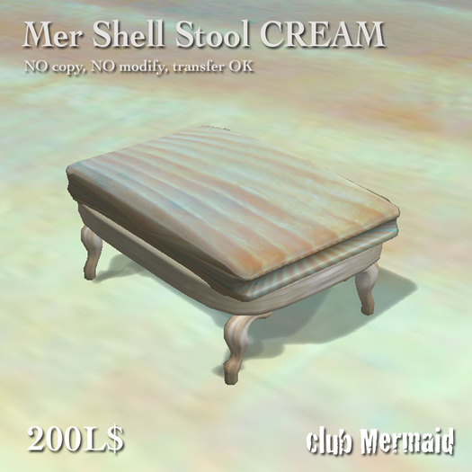 Second Life Marketplace - !cm!Mer shell stool[cream]-box